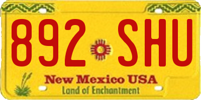 NM license plate 892SHU