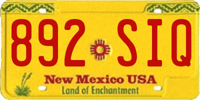 NM license plate 892SIQ