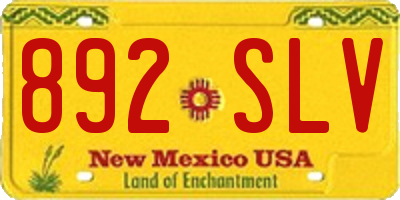 NM license plate 892SLV
