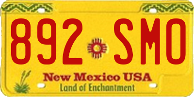 NM license plate 892SMO