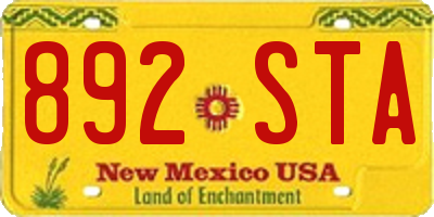 NM license plate 892STA