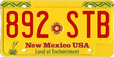 NM license plate 892STB