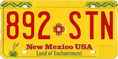 NM license plate 892STN