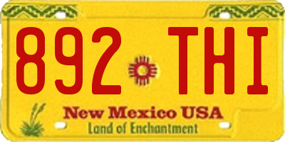 NM license plate 892THI