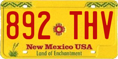 NM license plate 892THV