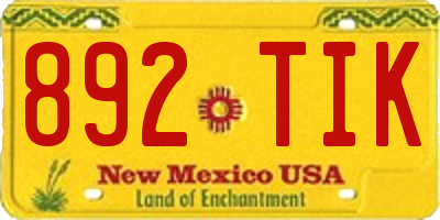 NM license plate 892TIK