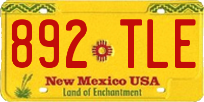NM license plate 892TLE