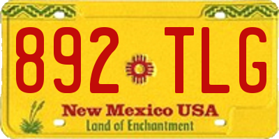 NM license plate 892TLG