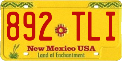 NM license plate 892TLI