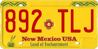 NM license plate 892TLJ