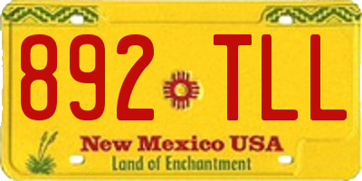 NM license plate 892TLL