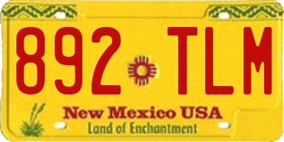 NM license plate 892TLM