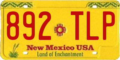 NM license plate 892TLP