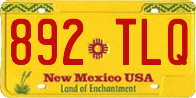 NM license plate 892TLQ