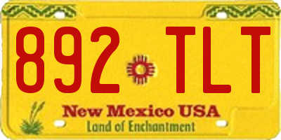 NM license plate 892TLT