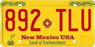 NM license plate 892TLU