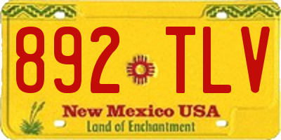 NM license plate 892TLV