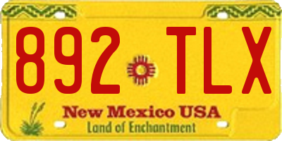NM license plate 892TLX