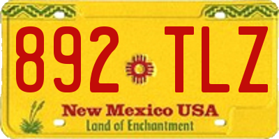 NM license plate 892TLZ