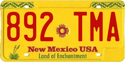 NM license plate 892TMA