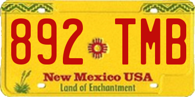 NM license plate 892TMB