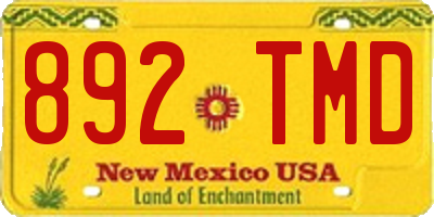NM license plate 892TMD