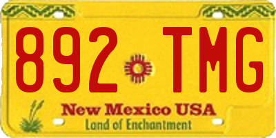 NM license plate 892TMG