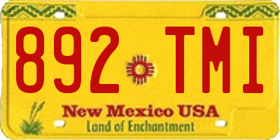NM license plate 892TMI