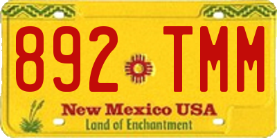 NM license plate 892TMM
