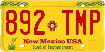 NM license plate 892TMP