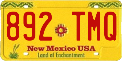 NM license plate 892TMQ