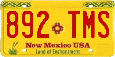 NM license plate 892TMS