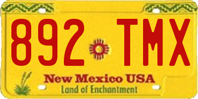 NM license plate 892TMX