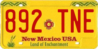 NM license plate 892TNE