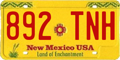 NM license plate 892TNH