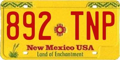 NM license plate 892TNP