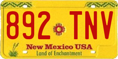 NM license plate 892TNV