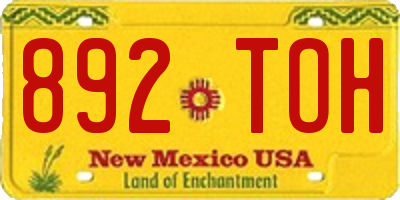 NM license plate 892TOH