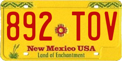 NM license plate 892TOV