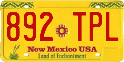 NM license plate 892TPL