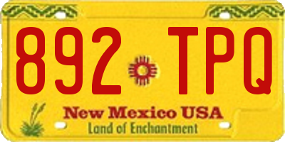 NM license plate 892TPQ