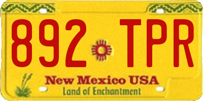NM license plate 892TPR