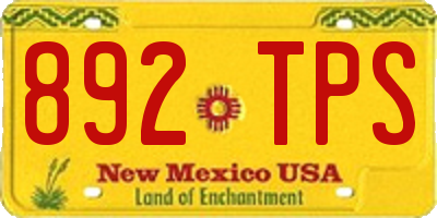 NM license plate 892TPS