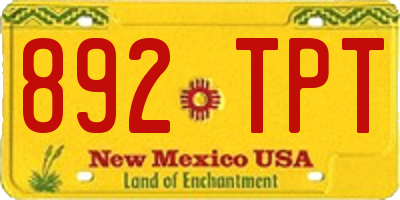 NM license plate 892TPT