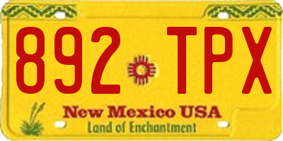 NM license plate 892TPX
