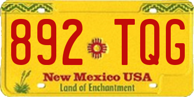 NM license plate 892TQG