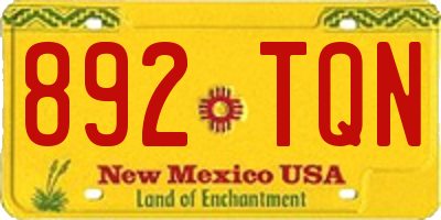 NM license plate 892TQN