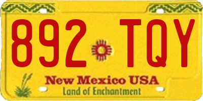 NM license plate 892TQY