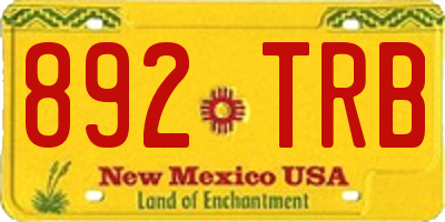NM license plate 892TRB