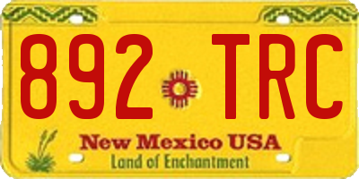 NM license plate 892TRC